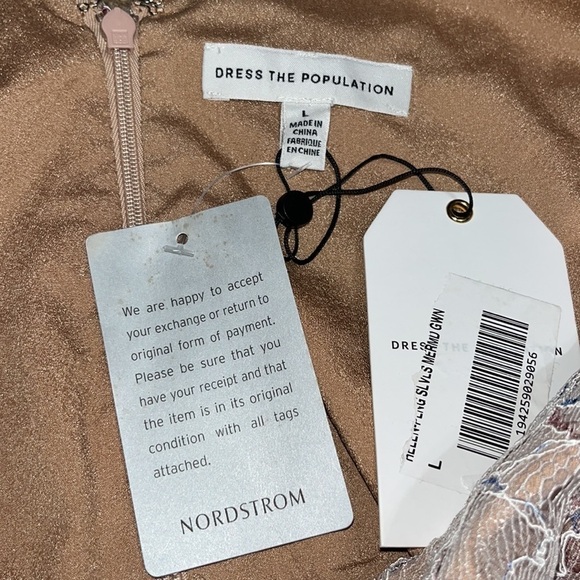 Dress The Population Helen Floral Lace Sleeveless Surplice V-Neck Maxi Dress L - Picture 10 of 12